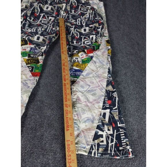 Hip Hop Slim Fit Jeans Men Sz 40 Multicolor Graffiti Art Print Streetwear - Picture 2 of 6